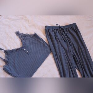 Women’s Blue Pajama Two Piece Set